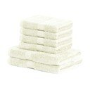 Set 2 světle béžových osušek a 4 ručníků DecoKing Bamby Ecru