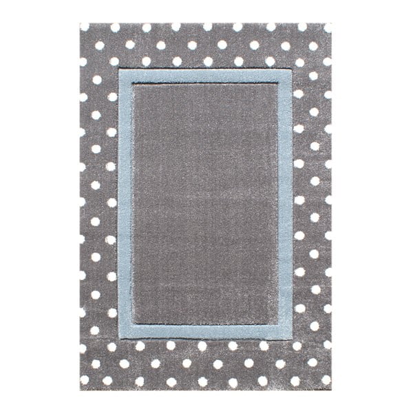 Modrošedý dětský koberec Happy Rugs Dots, 120x180 cm