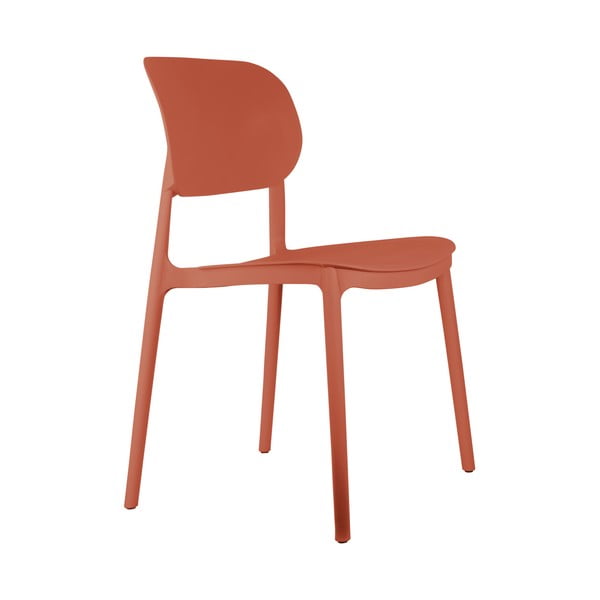 Oranžové plastové jídelní židle v sadě 4 ks Cheer – Leitmotiv