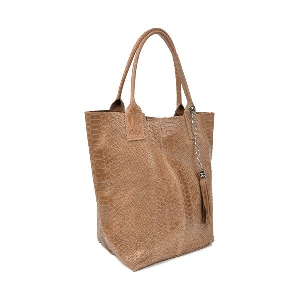 Hnědá kožená kabelka shopper Renata Corsi Lola-image-2