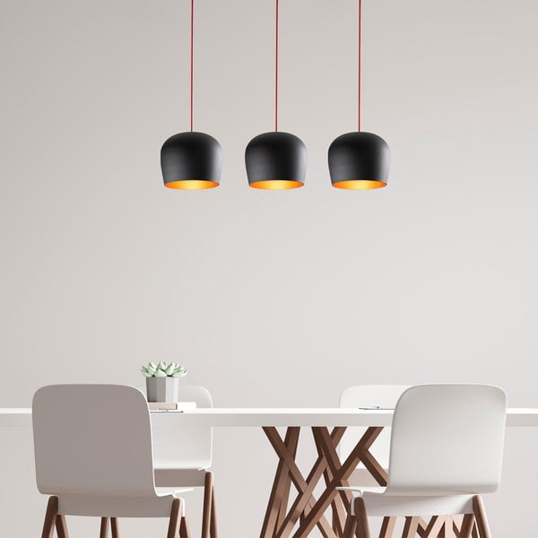 Černé závěsné svítidlo s kovovým stínidlem Berceste – Opviq lights-image-1