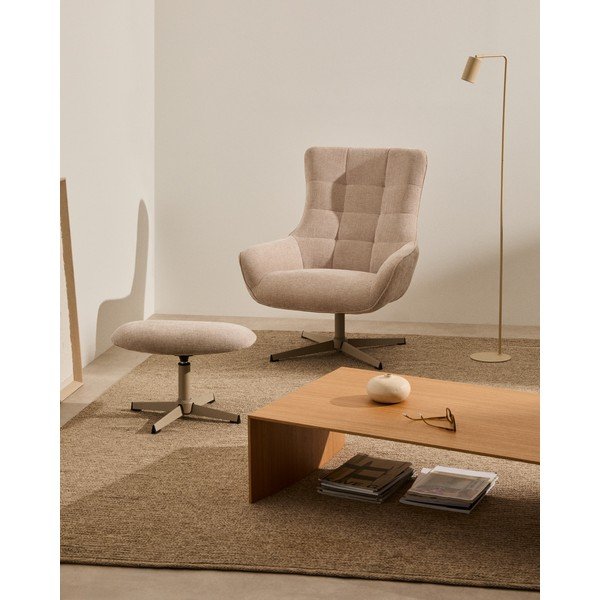 Béžová žinylková podnožka Teryl – Kave Home-image-1