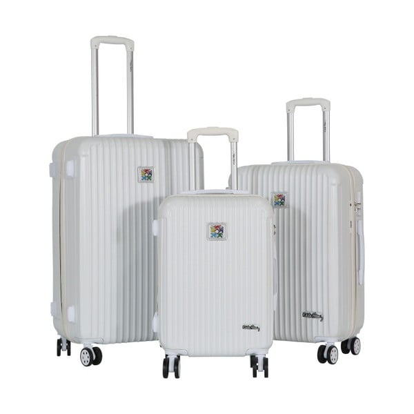 Sada 3 bílých cestovních kufrů LULU CASTAGNETTE Darwin