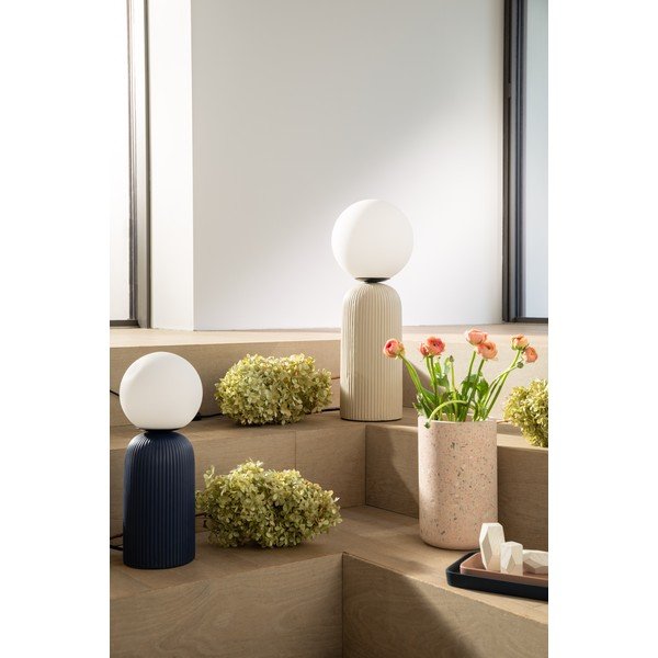 Modrá keramická stolní lampa se skleněným stínidlem (výška 38 cm) Dash – Zuiver-image-3