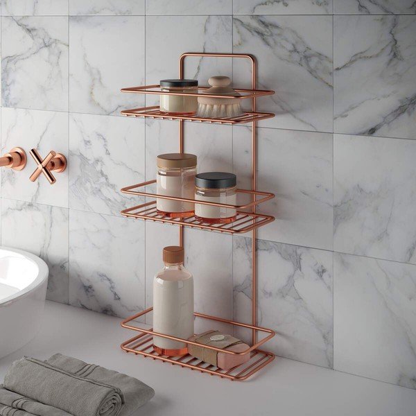 Koupelnová polička s třemi patry Metaltex Copper-image-2