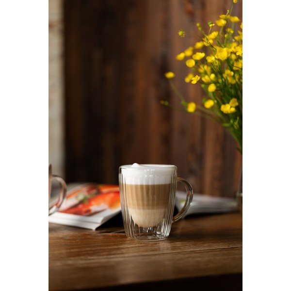 Skleněné hrnky v sadě 2 ks na cappuccino 250 ml Livio Duo – Vialli Design-image-1
