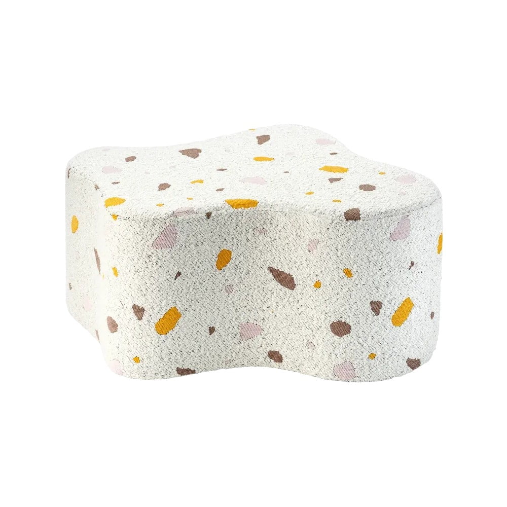 Bílý dětský puf z textilie bouclé/žinylkový Terrazzo Cloud – Wigiwama