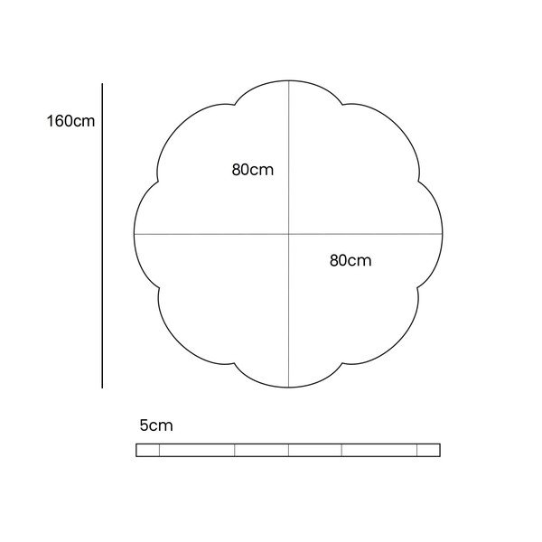 Krémová dětská hrací podložka 160x160 cm – Meowbaby-image-3
