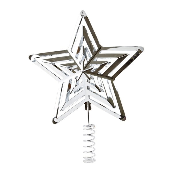 Hvězda na vánoční stromek ve stříbrné barvě KJ Collection