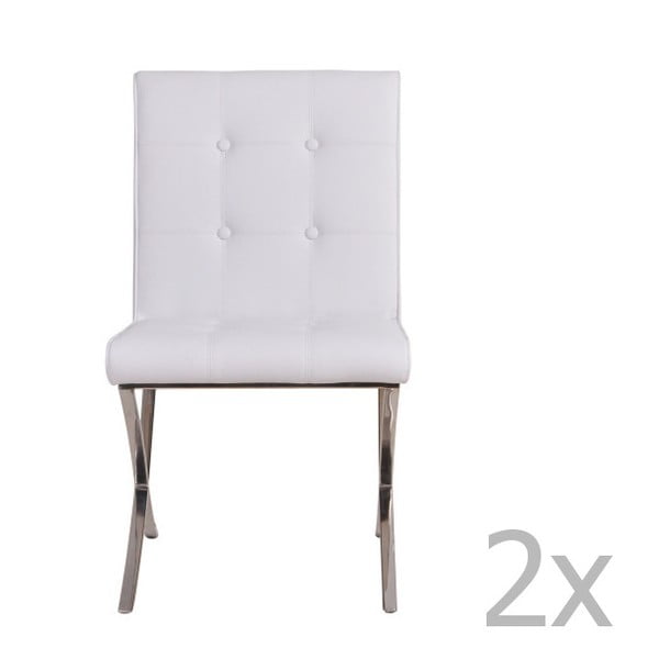 Sada 2 bílých židlí Garageeight Murcia