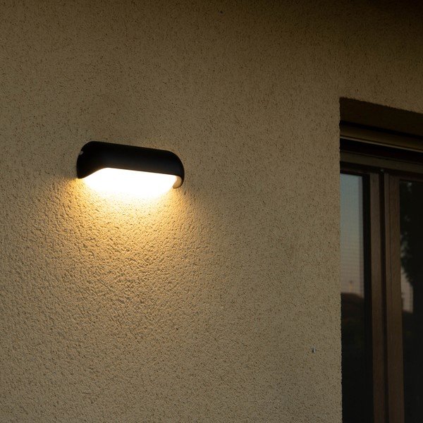 Černé nástěnné svítidlo SULION Sia, délka 20 cm-image-2