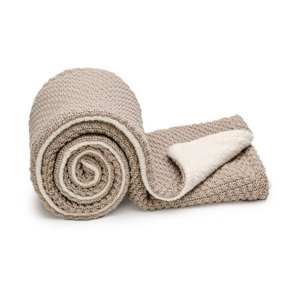 Béžová pletená dětská deka 80x100 cm – T-TOMI