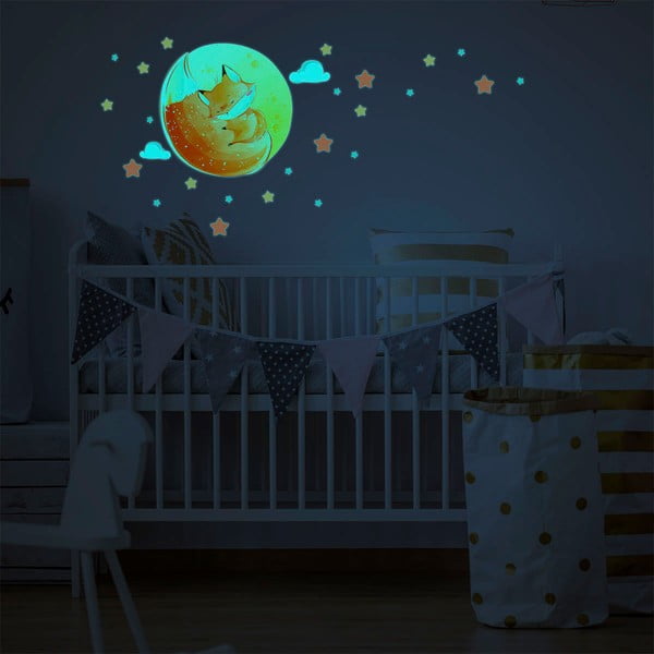 Dětská samolepka na zeď 30x30 cm Dreamy Fox – Ambiance-image-2