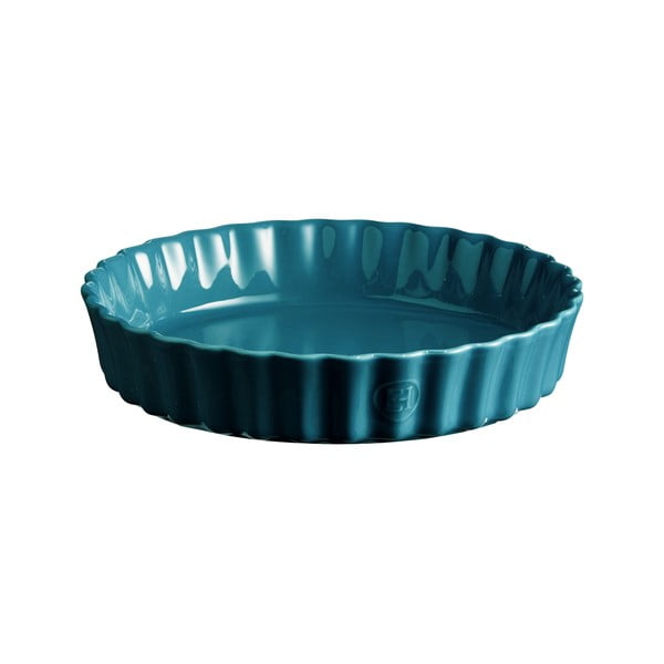 Tyrkysově modrá keramická koláčová forma Emile Henry, ⌀ 24 cm