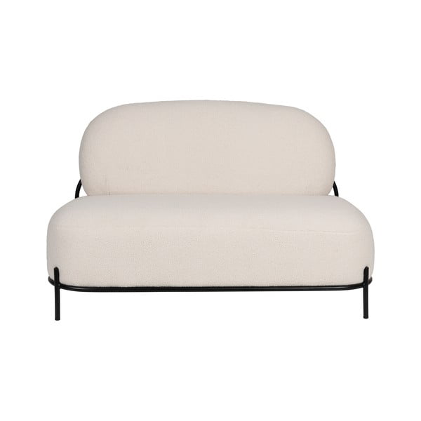 Krémová pohovka z textilie bouclé 125 cm Polly – White Label