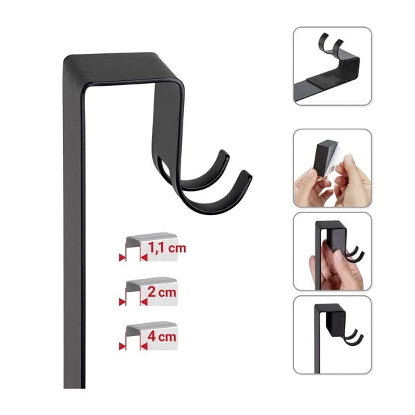 Černá závěsná koupelnová polička z nerezové oceli Bribano – Wenko-image-4