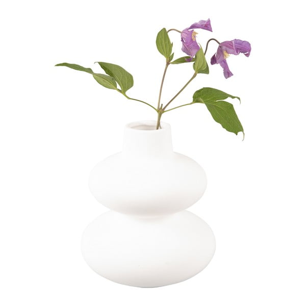 Bílá keramická váza Karlsson Circles, výška 19,4 cm-image-2