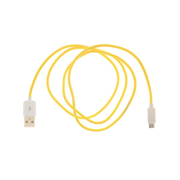 Micro-USB kabel, žlutý