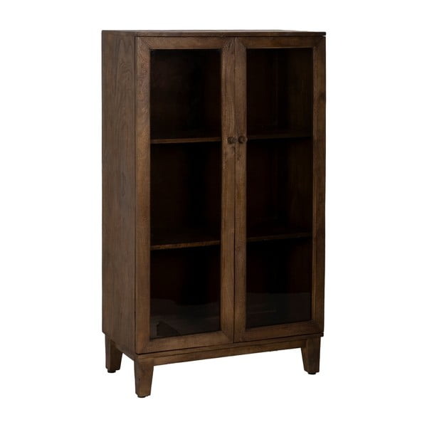 Hnědá vitrína z mangového dřeva 80x140x40 cm Ravi – Ixia