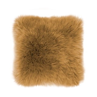 Hnědý polštář Tiseco Home Studio Sheepskin, 45 x 45 cm