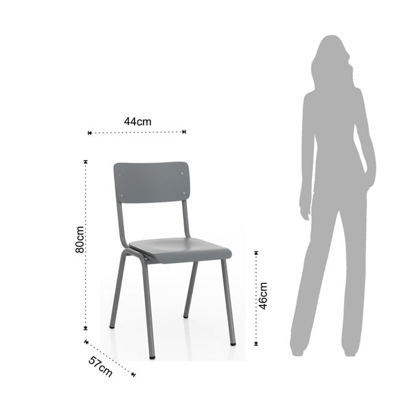 Šedé jídelní židle v sadě 2 ks Old School - Tomasucci-image-4