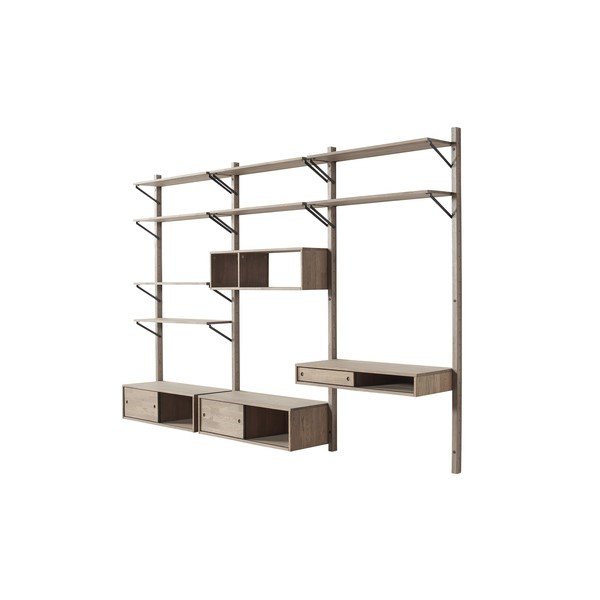 Policový díl z dubového dřeva k nástěnné sestavě WOOOD Gyan-image-3