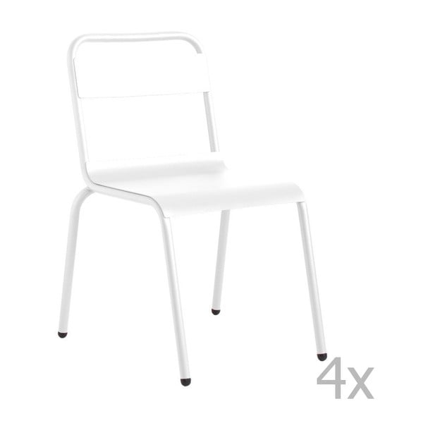 Sada 4 bílých zahradních židlí Isimar Biarritz
