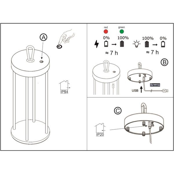 Černá LED stolní lampa (výška 36 cm) Kante – Fischer & Honsel-image-3