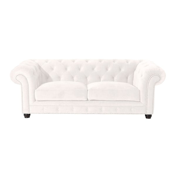 Krémová pohovka Max Winzer Orleans Velvet, 216 cm