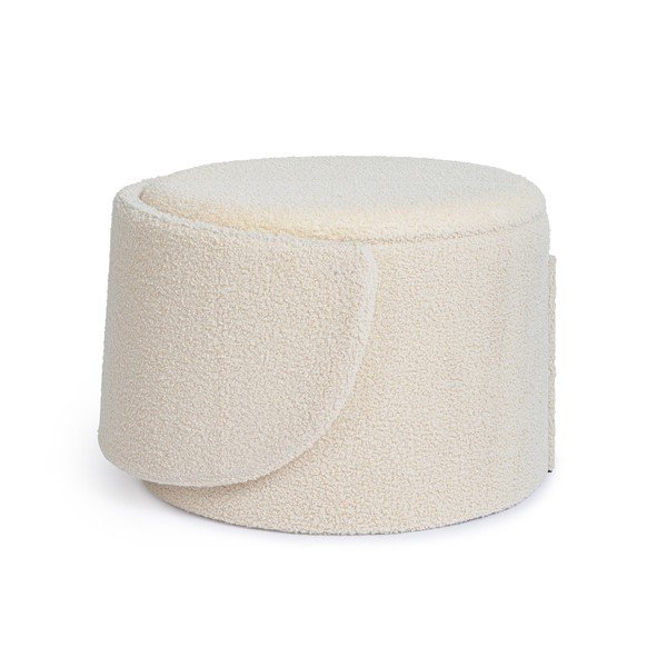 Krémový taburet z textilie bouclé Anthea – Yes Everyday-image-2