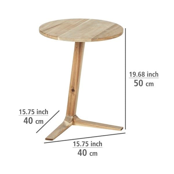 Kulatý odkládací stolek z masivu akácie ø 40 cm Acina – Wenko-image-4