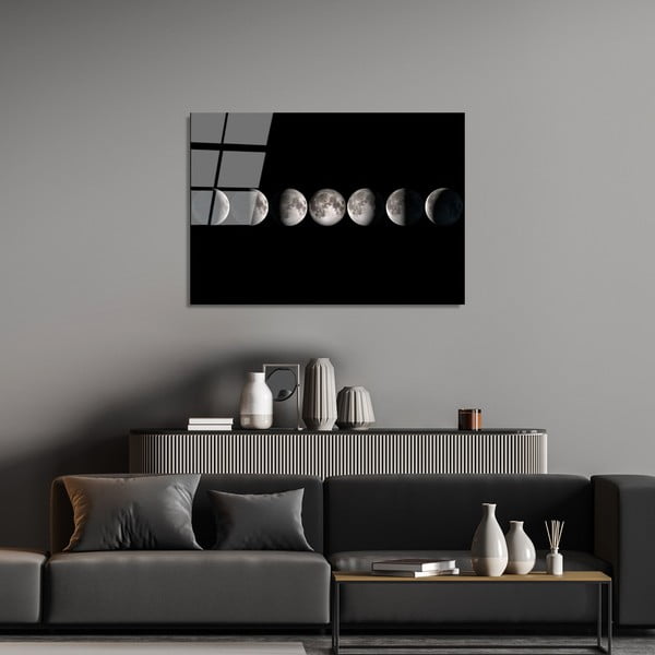 Skleněný obraz 100x70 cm Moon Phases – Wallity-image-1