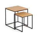 Odkládací stolky v sadě 2 ks s deskou v dubovém dekoru 45x45 cm Yoana – Kave Home