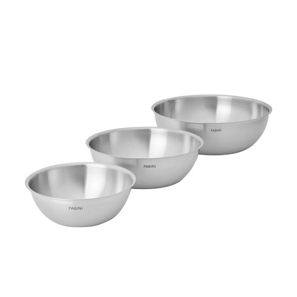 Nerezové mísy v sadě 3 ks ve stříbrné barvě ø 25,5 cm Lucca 3.0 – FABINI
