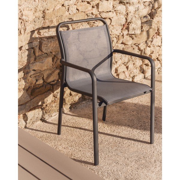 Tmavě šedá zahradní židle Luri – Kave Home-image-1