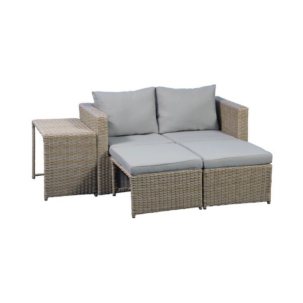 Zahradní lounge set pro 2 v béžové a světle hnědé barvě Modular – Unique Furniture