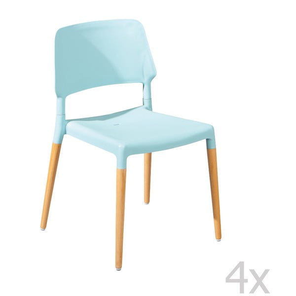 Sada 4 modrých jídelních židlí 13Casa Molde