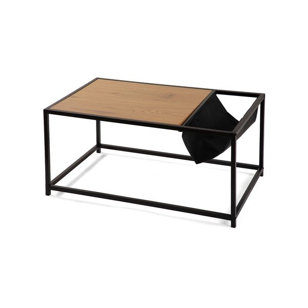 Černý/v přírodní barvě konferenční stolek v dekoru dubu 60x99 cm Bayen – Bonami Essentials-image-2