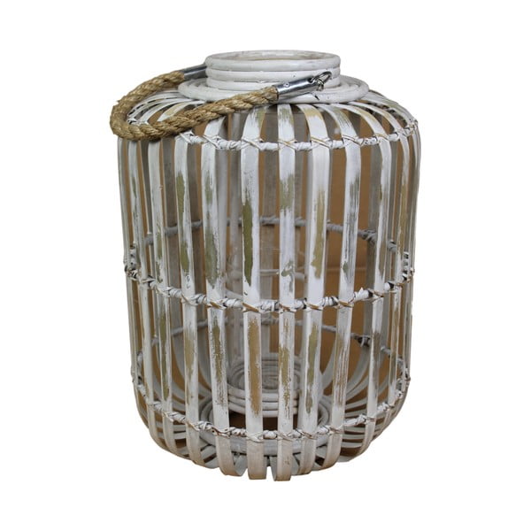 Bílá lucerna z bambusu HSM Collection Capsule, ⌀ 33 cm