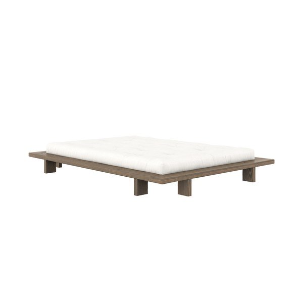 Hnědá dvoulůžková postel z borovicového dřeva s roštem 140x200 cm Japan – Karup Design-image-3