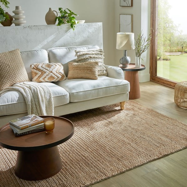 Ručně tkaný kenafový koberec v přírodní barvě 120x170 cm Drew Border – Flair Rugs-image-1