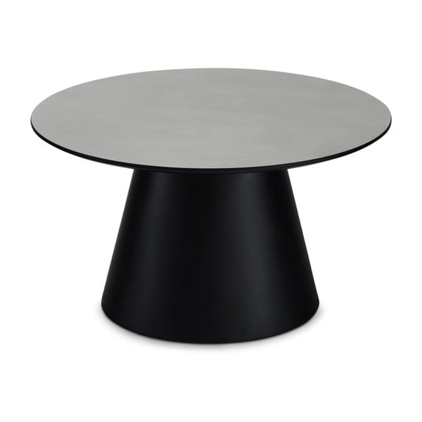 Konferenční stolek ve světle šedé a černé barvě s deskou v dekoru mramoru ø 80 cm Tango – Furnhouse