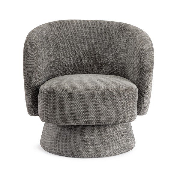 Tmavě šedé otočné žinylkové křeslo Julienne – Bizzotto-image-2