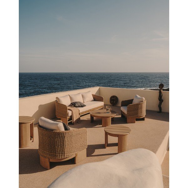 Béžová/v přírodní barvě zahradní pohovka z umělého ratanu Xoriguer – Kave Home-image-4