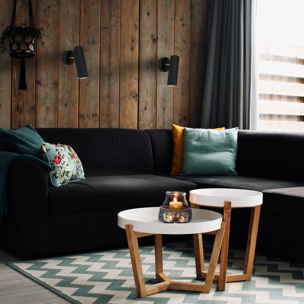 Černé nástěnné svítidlo SULION Milan, výška 17 cm-image-2