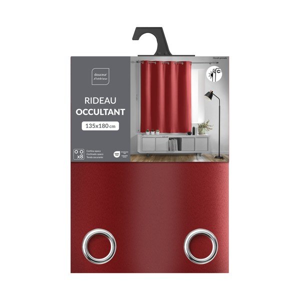 Červený zatemňovací závěs 135x180 cm Occult – douceur d'intérieur-image-2