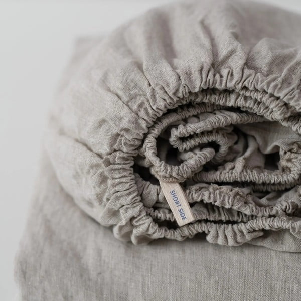 Tmavě zelené napínací lněné prostěradlo 180x200 cm Forest Green  – Linen Tales-image-2