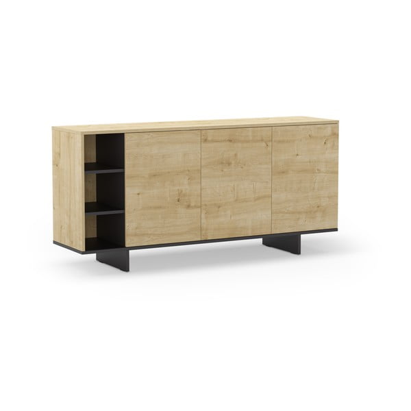 Nízká komoda v dekoru dubu v přírodní barvě 170x80 cm Cequoia – Marckeric-image-2