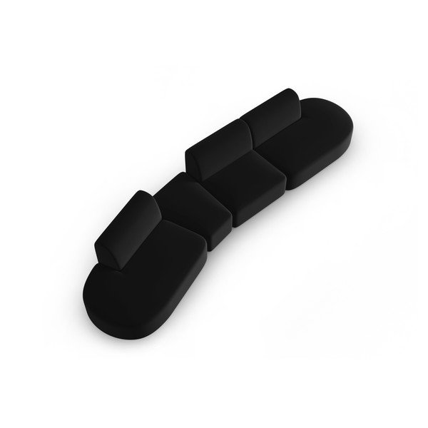 Černá sametová pohovka levý roh 428 cm Paolo – Milo Casa-image-1