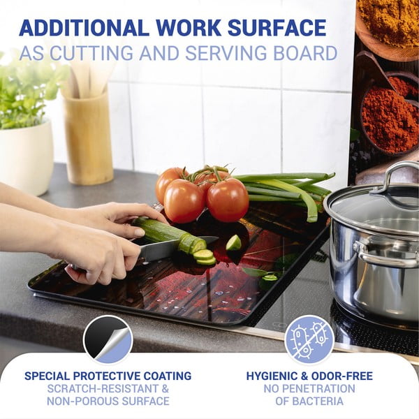 Sada 2 skleněných krytů na sporák Wenko Spices, 52 x 30 cm-image-4